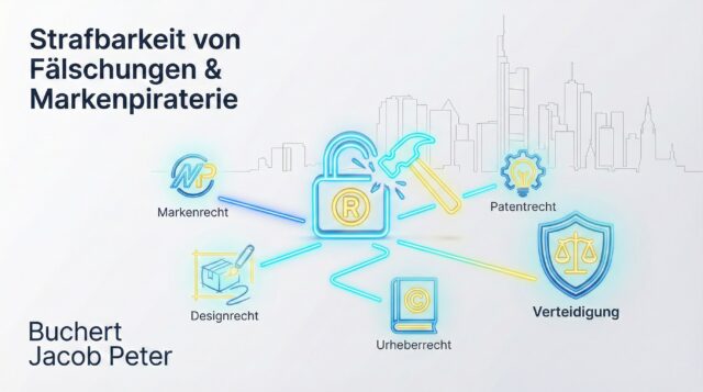 Anwalt für Fälschungen und Markenpiraterie in Frankfurt: Verteidigung bei Markenrechtsverletzung, Produktpiraterie und Urheberrechtsverstoß durch Buchert Jacob Peter.
